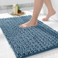 thumbnail image 1 of Bath Rug Mat, 32 x 20, Soft Shaggy Chenille Bathroom Rugs, Large Size, Super Absorbent & Thick, Non-Slip, Machine Washable Bathroom mat, Bath Mats for Bathroom, Tub & Shower, Denim Blue, 1 of 6