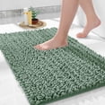 thumbnail image 1 of Bath Rug Mat, 32 x 20, Soft Shaggy Chenille Bathroom Rugs, Large Size, Super Absorbent & Thick, Non-Slip, Machine Washable Bathroom mat, Bath Mats for Bathroom, Tub & Shower, Green, 1 of 5