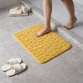 thumbnail image 1 of Evideco French Home Goods Cobble Stone Mat Rustic Raw Yellow 100% Polyester Microfiber Bath Rugs, 32"L x 20"W x 1/2"H, Non-Slip Backing, 1 of 8