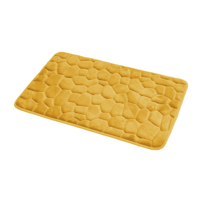Contour Bath Rug Memory Foam Mat 3D Pebble 20L x 20W - Yellow Mustard
