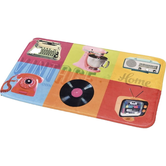 Tendance Printed Microfiber Mat Bath Rug VINTAGE HOME multicolored 17 W x 29.5 L