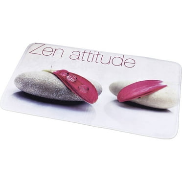 Bath Rug Memory Foam Mat Zen Attitude Print Pink 36"L x 24"W