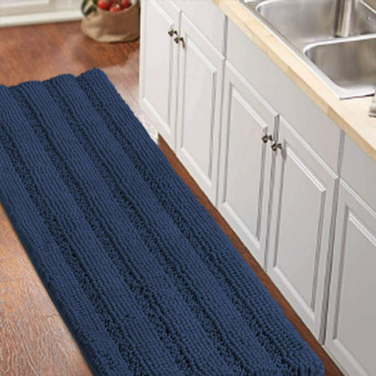 Turquoize 3 Pieces Bathroom Rugs Sets Non Slip Extra Absorbent Chenille  Shaggy Mat Set for Bathroom Floor with Toilet Rugs for Tub, Washable Shower
