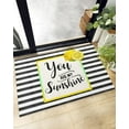 thumbnail image 1 of Bath Rug Sunny Lemon Black White Stripes,Non Slip Shag Carpet Soft Floor Door Mat Summer Watercolor Farm Fruit,Absorbent Entrance Rugs for Kitchen Bathroom 16X24In, 1 of 5