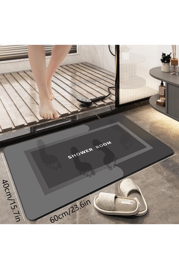 Bath Rug Super Absorbent Dry Non Slip Backing Washable Bathroom Floor Mats Shower Rug For In Front Of Bathtub Shower Room Dark 16x24in, Usupdd 2025 Bath Rug Super Absorbent