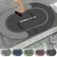 thumbnail image 1 of Bath Rug Super Absorbent Fast Drying Non Slip Rubber Backing | Washable Modern Bathroom Floor Mat | No Shed Hard Surface | 16x24in Gray Red Green | Odor Resistant | Entryway Kitchen Laundry, 1 of 8