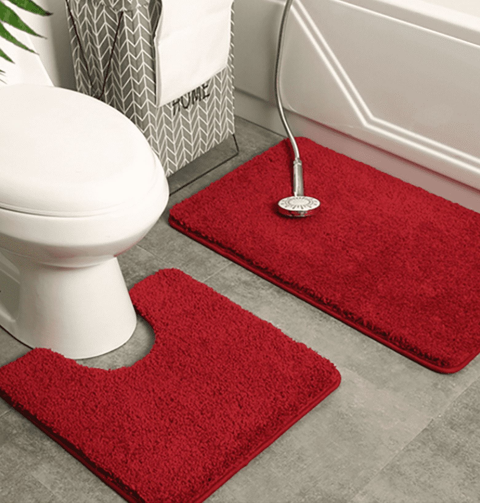  Bath Mat High Plush Padded Bathroom Non-Slip mat Strong  Absorbent Bathroom Carpet Interior Doormat Home Entrance Interior Entrance  Toilet Doormat WEIYV (Color : Dark Coffee, Size : 5080cm) : Home 