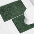 thumbnail image 1 of Bath Rugs 2 Piece Set Deep Green 20''×20''U-Shape+20''×32'' Use Case, 1 of 9
