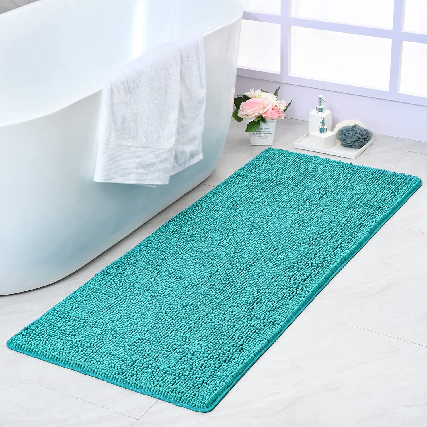 Bath Rugs 24'' x 48'' Bathroom Rug, Soft Luxury Chenille Bathroom Mats ...