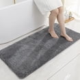 thumbnail image 1 of Bath Rugs for Bathroom Extra Thick - Anti-Slip Bath Mats Soft Plush Yarn Shaggy 100% Strong Mirco Polyeste Mat Living Room Bedroom Mat Floor Water Absorbent(Dark Grey,24x48 - Inches), 1 of 7