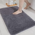 thumbnail image 1 of Bath Rugs for Bathroom Extra Thick - Anti-Slip Bath Mats Soft Plush Yarn Shaggy 100% Strong Mirco Polyeste Mat Living Room Bedroom Mat Floor Water Absorbent(Dark Grey,24x36 - Inches), 1 of 7