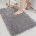 thumbnail image 1 of Bath Rugs for Bathroom Extra Thick - Anti-Slip Bath Mats Soft Plush Yarn Shaggy 100% Strong Mirco Polyeste Mat Living Room Bedroom Mat Floor Water Absorbent(Grey,20x32 - Inches), 1 of 8