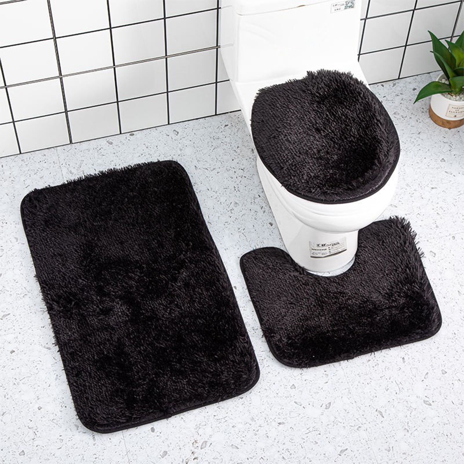 Bath Rugs for Bathroom Floor 3 Piece Set Toilet Mats,Memory Foam Bath ...