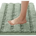 thumbnail image 1 of Bath Rugs for Bathroom Non Slip Bath Mats Extra Thick Chenille Striped Rug 20" x 32" Absorbent Non Skid Fluffy Soft Shaggy Washable Dry Fast Plush Mat for Indoor, Bath Room, Tub - Sage, 1 of 6