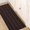 thumbnail image 1 of Bath Rugs for Bathroom Non Slip Bath Mats Extra Thick Chenille Striped Bath Rug Runners 47" x 17" Absorbent Fluffy Soft Shaggy Mats Dry Fast Plush Area Carpet for Bath Room - Chocolate, 1 of 6