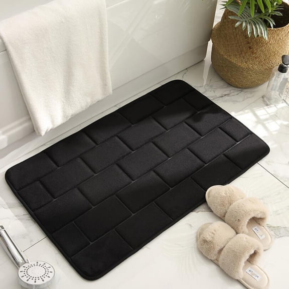 Bath Rugs Black Bathroom Rug Soft Absorbent Non-Slip Floor Mats Machine Washable 20"x31.5"