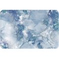 Bath Rugs Blue Marble Texture White Stripes Door Mat Outdoor Natural
