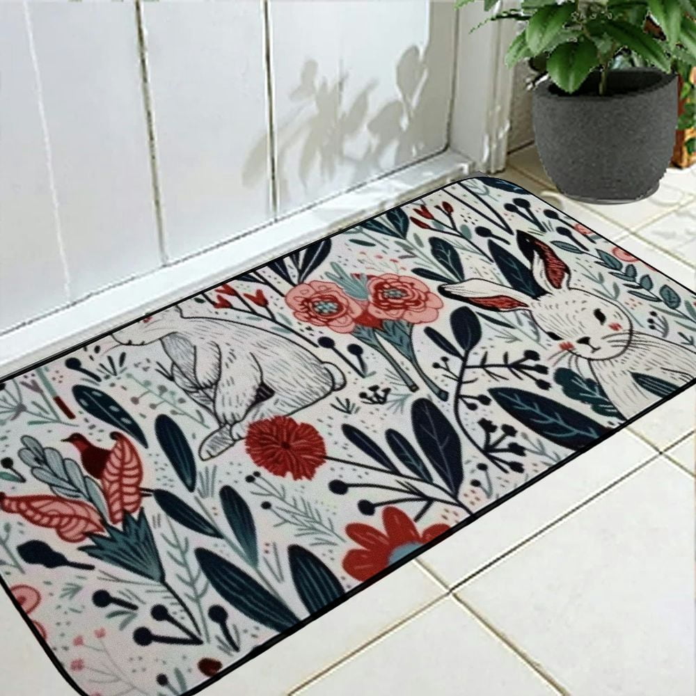 Bath Rugs,Cartoon Bathroom Rugs,Cute Love Leaf Flower Bath Mat for Kids ...