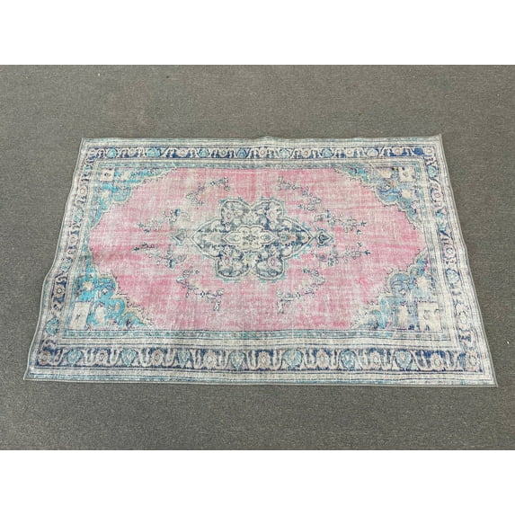 Bath Rugs, Farmhouse Decor Rug, Pink Rugs, Chenille Printed Design Rug, Floral Medallion Rugs, Runner Rugs, Bridesmaid Gift Rugs, Turkish Rug, 1.7'x2.3' - 50x70 cm