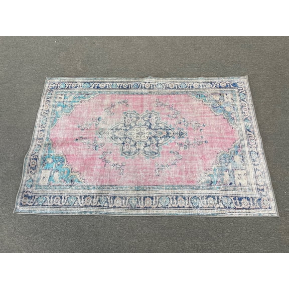Bath Rugs, Farmhouse Decor Rug, Pink Rugs, Chenille Printed Design Rug, Floral Medallion Rugs, Runner Rugs, Bridesmaid Gift Rugs, Turkish Rug, 2.6'x4' - 80x120 cm