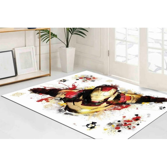 Bath Rugs, Kids Rugs, Custom Rugs, Personalized Gifts Rugs, Iron Man Painting Rug, Decorative Rugs, Printed Rug, Children Rug, Thick Rug, 2.3'x3.3' - 70x110 cm