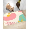 thumbnail image 1 of Bath Rugs Morandi Color Abstract Block,Absorbent Non Slip Door Mats Microfiber Runner Carpet Pink Teal Orange Tropical Leaves,Washable Doormat for Kitchen Bathroom Entry Way16X24 Inch, 1 of 5
