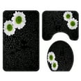 thumbnail image 1 of Bath Rugs Non-Slip Soft Absorbent Black Bathroom Mats 3 Pcs Set Machine Washable, 1 of 4