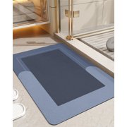 Bath Rugs Quick Dry 16x24, Super Absorbent Bathroom Mat, Rubber Non-Slip Ultra Thin Bathmat, Washable Shower Floor Mats for Bathtub and Sink, Dark Grey