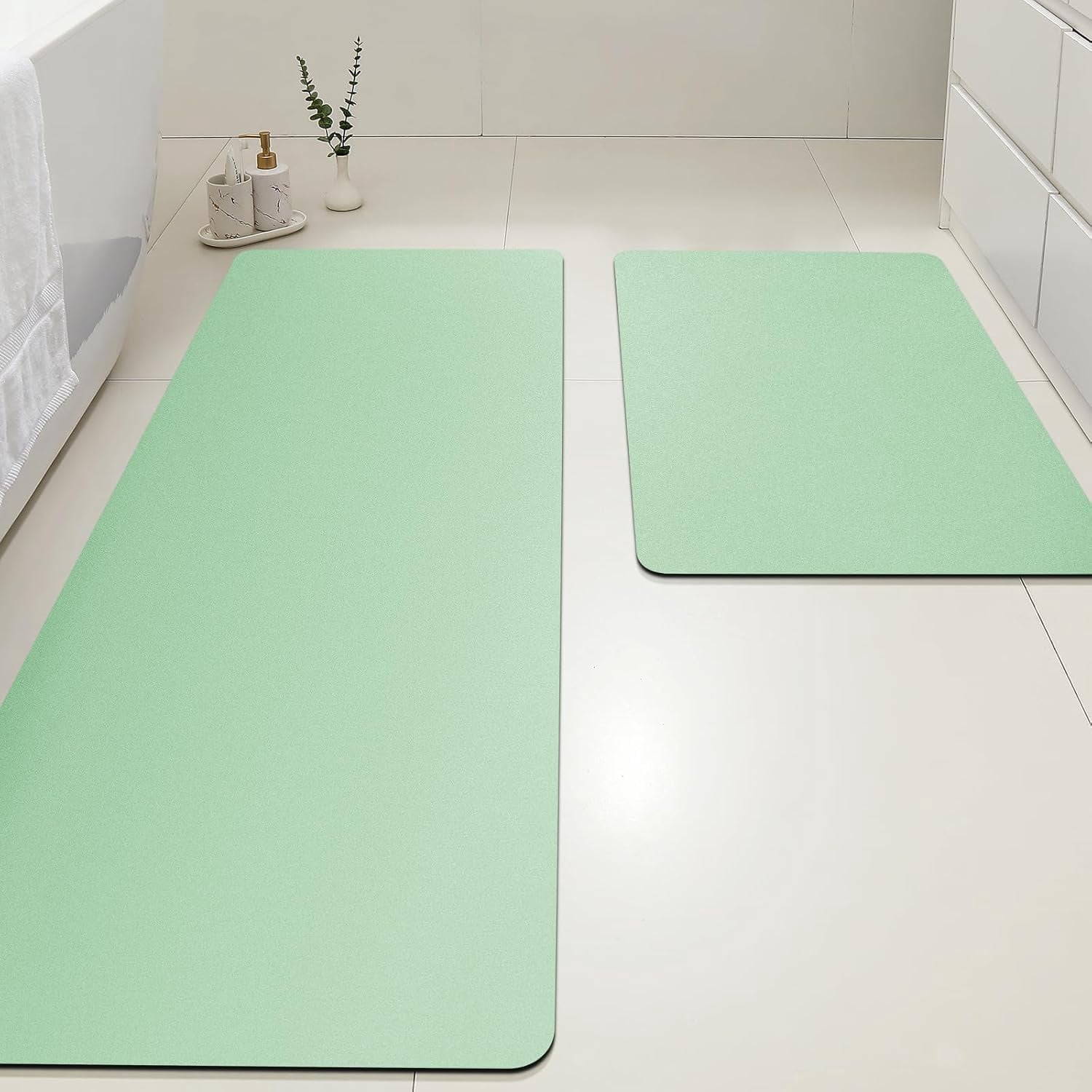 Bath Rugs Sage Green Solid 24