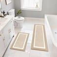 Bath Rugs Set 2 Piece Beige 18