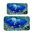 thumbnail image 1 of Bath Rugs Set Dolphin Pattern Flannel Water Absorbent Non-Slip 2 Pcs Bathroom Mats Home Decor, 1 of 5