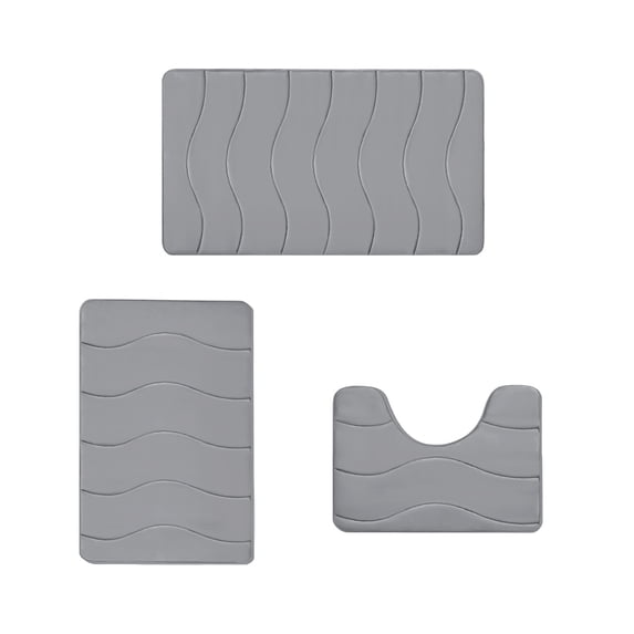 Bath Rugs Sets, Hwkond Memory Foam Bathroom Rugs 3 Sets, Bathroom Mats Toilet Mats, Soft, Non-slip Easy to Dry/Absorb Water, Machine Washable Bath Mats Up To 60% Off Clearance