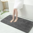 thumbnail image 1 of Bath Rugs for Bathroom Non Slip, Microfiber Washable Gray Large Bathroom Mat, Absorbent Shaggy Shower Floor Mat, Bath Rug Runner 20"X32", 1 of 6
