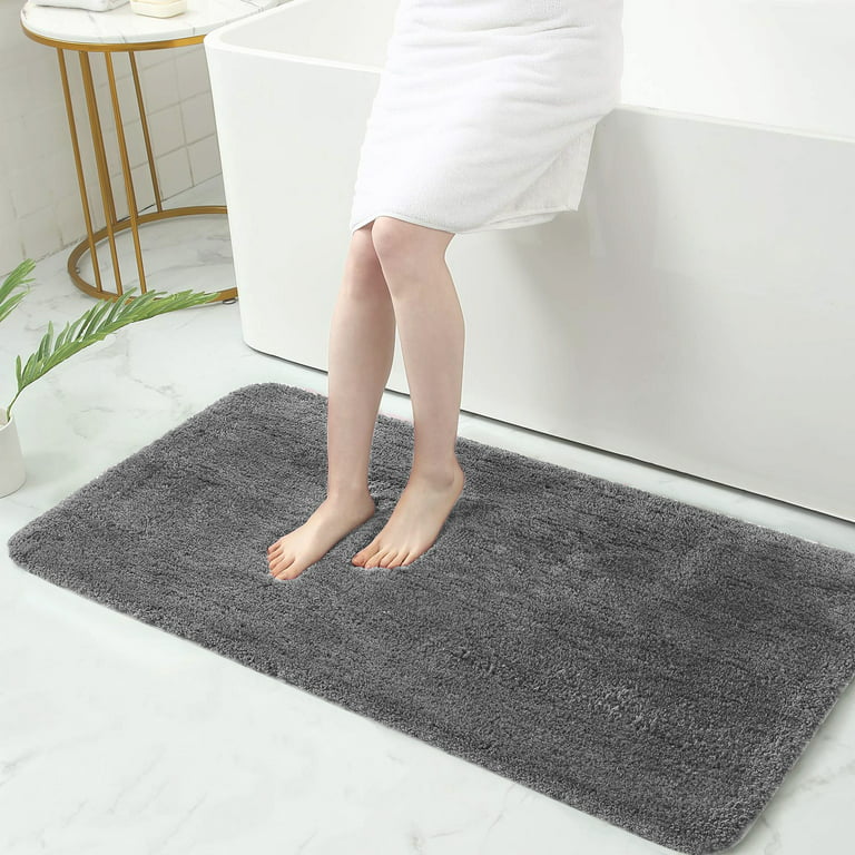 YIHOUSE Thick Microfiber Bathroom Rug Soft Bath Mat for Bathroom Machine  Washable Non Slip Absorbent Shower Carpet Rug 27 X 47 Dark Grey