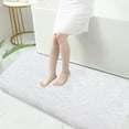 thumbnail image 1 of Bath Rugs for Bathroom Non Slip, Microfiber Washable White Bathroom Mat, Absorbent Shaggy Shower Floor Mat, Bath Rug Runner 16"X24", 1 of 6