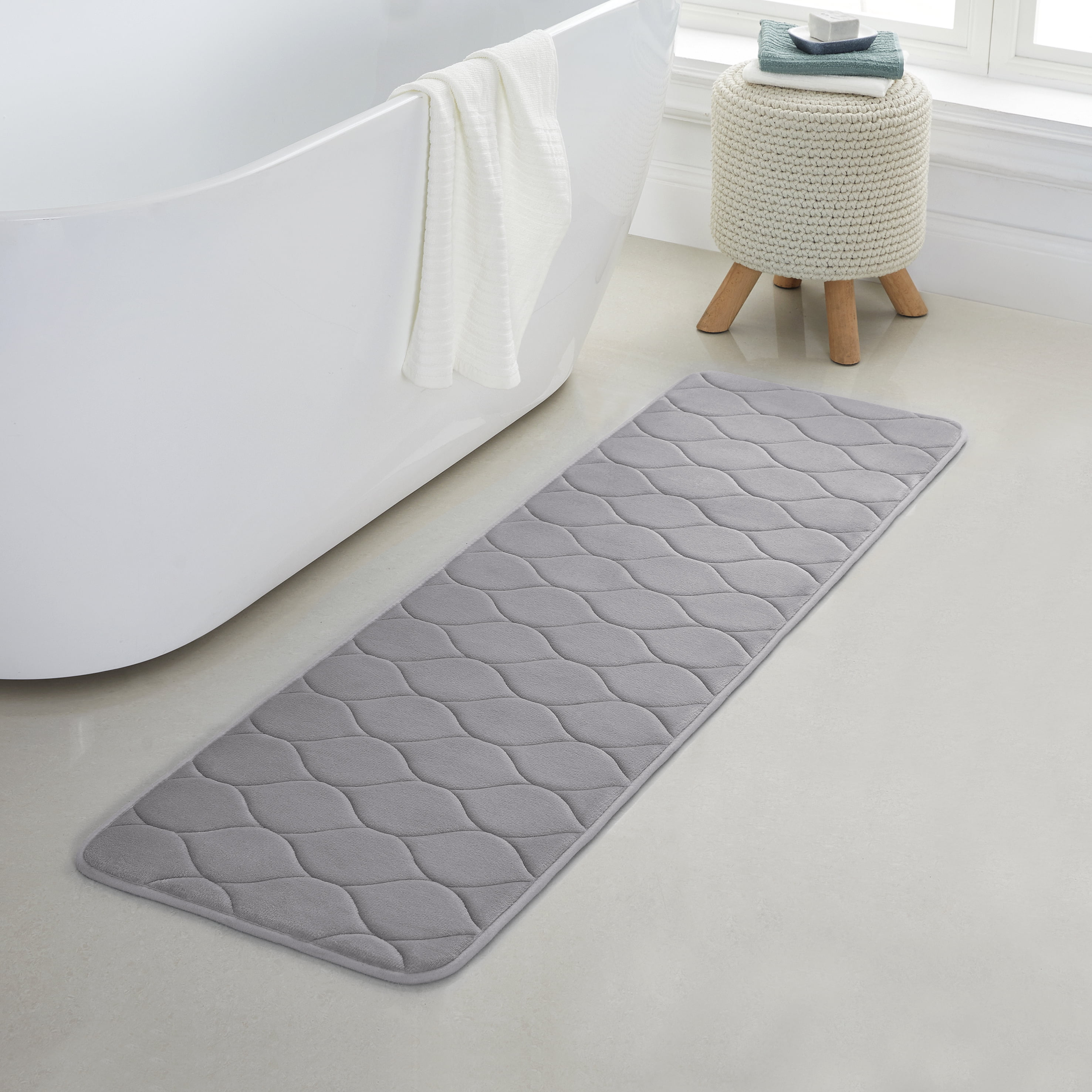 Bath Runner Memory Foam Mat with SkidResistant PVC Backing, Absorbent
