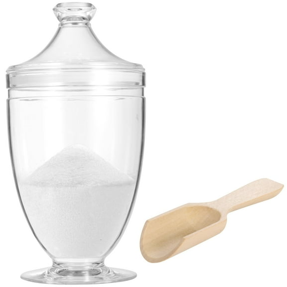 1000ML/33OZ Bath Salt Canister and Spoon, Large Capacity Bath Salt Jar, Bath Salt Container with Airtight Lid, Wide Mouth Clear Acrylic Container for Salt, Sugar, Cereals,Coffee Beans, Tea Bags
