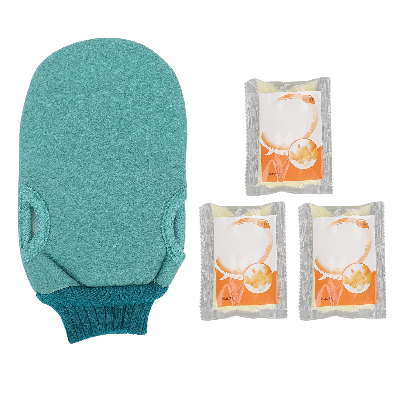 Bath Salt Scrub Set Deep Cleansing with Exfoliating Mitten Detox Ginger ...