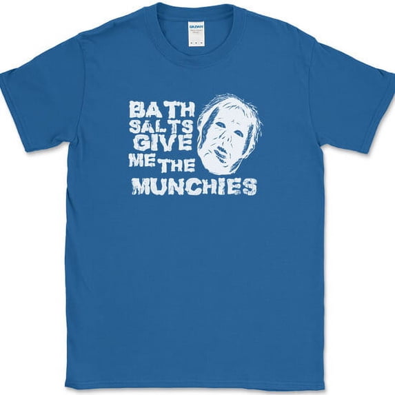 Bath Salts Give Me The Munchies T-Shirt Funny Zombie Face Humor Tee - Royal Blue, 3XL