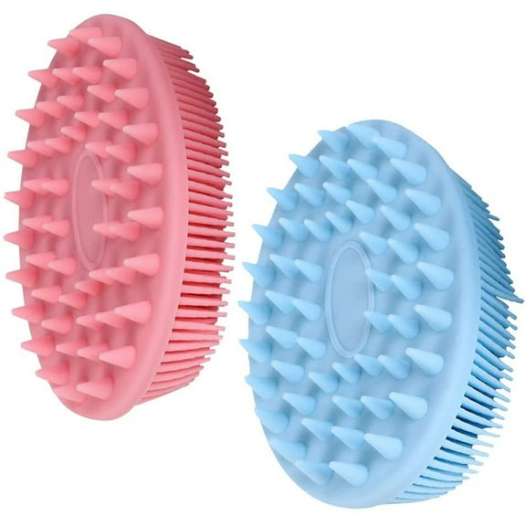 Bath Scrubber 2Pcs Silicone Scalp Massaging Brush Dandruff Hair Brush Shower Scalp Shampoo Brush Scalp Massager Head Scrubber For Home Men Body Scrubber