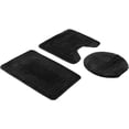 thumbnail image 1 of Bath Set 3 Piece Anti-Slip Backing Black Patchwork Pattern Bathroom Mat (18"X29"), Large Contour Mat (18"X19"), Toilet Seat Lid Cover (18"X18"), 1 of 4