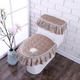 thumbnail image 1 of Bath Set 3PCS Bathroom Zipper Cushion Cover Toilet Seat Cover, 1 of 2