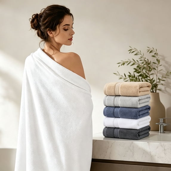 Bath Sheets Towels 35.43*70.87 Inches Soft and Absorbent Large Bath Towels Cotton Bath Towels for Bathroom, Gym, Spa, Pool & Family Use