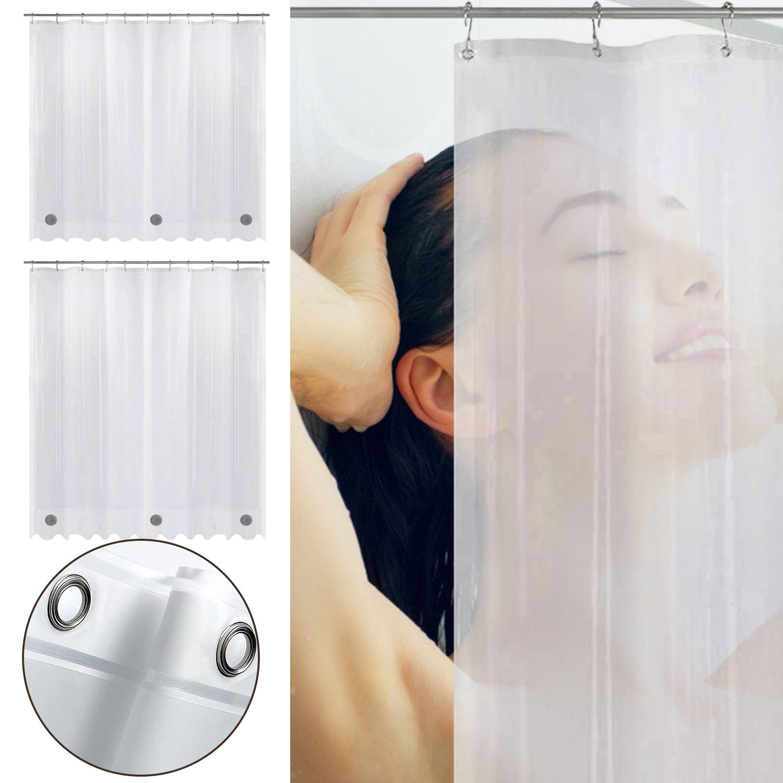 Bath Shower Curtain Liner Clear Non Toxics Mold Resistant Waterproof