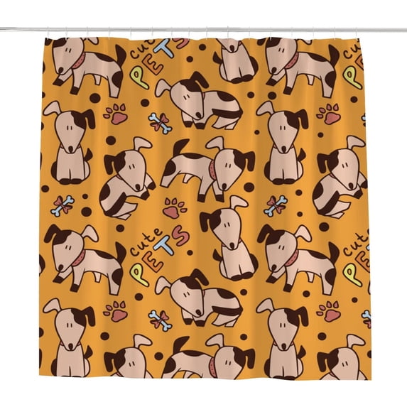 Bath Shower Curtain Liners 66"x72", Cute DogsPolyester Waterproof with 12 Curtain Hooks Bathroom Accessories Decoration