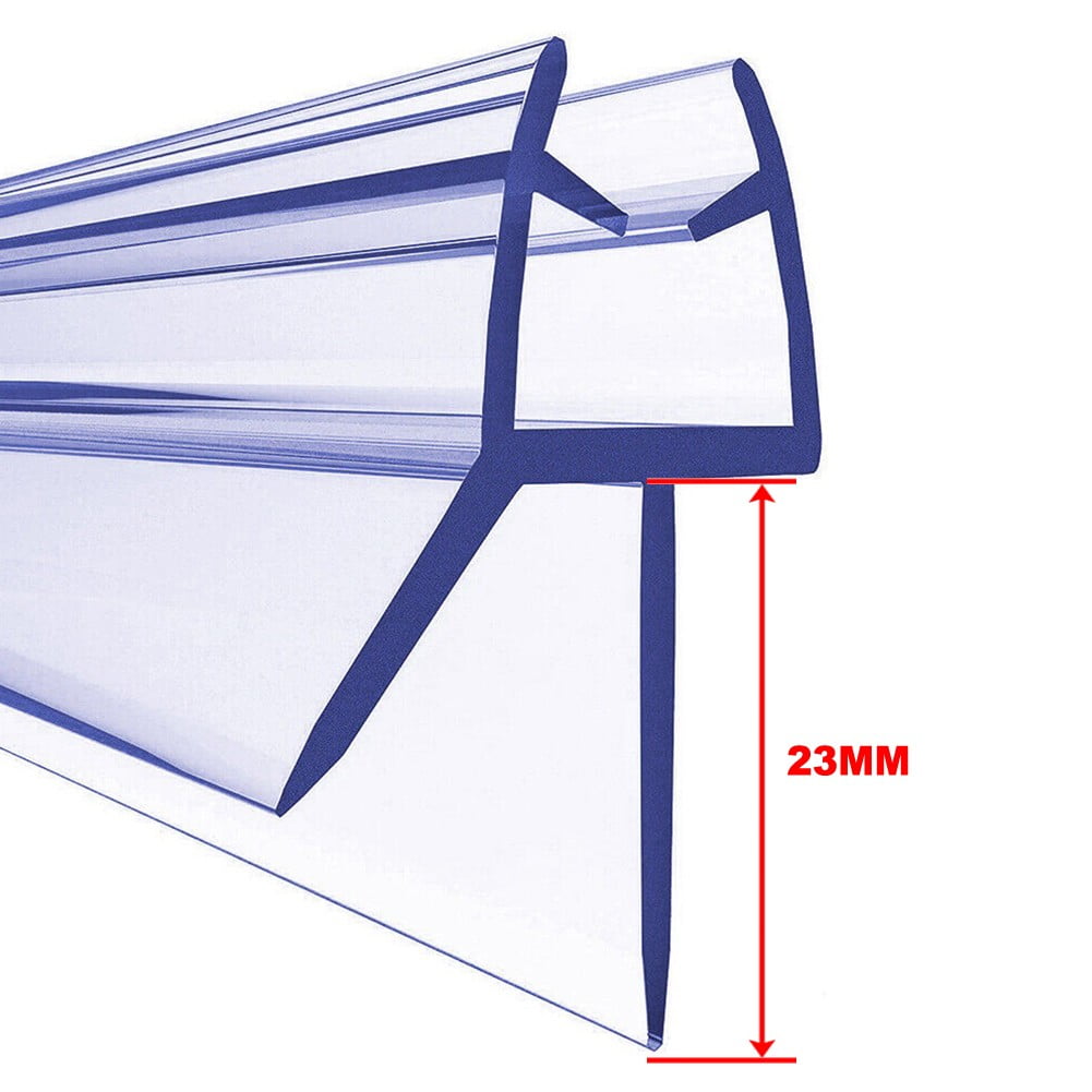 Bath Shower Door Seal Strip 100cm (2x50cm) Transparent PVC Glass Screen ...