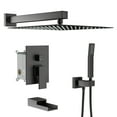thumbnail image 1 of Bath Shower Faucet Set Tub Spout 10 inch Rain Shower Head with Handheld Shower System in Black, 1 of 9
