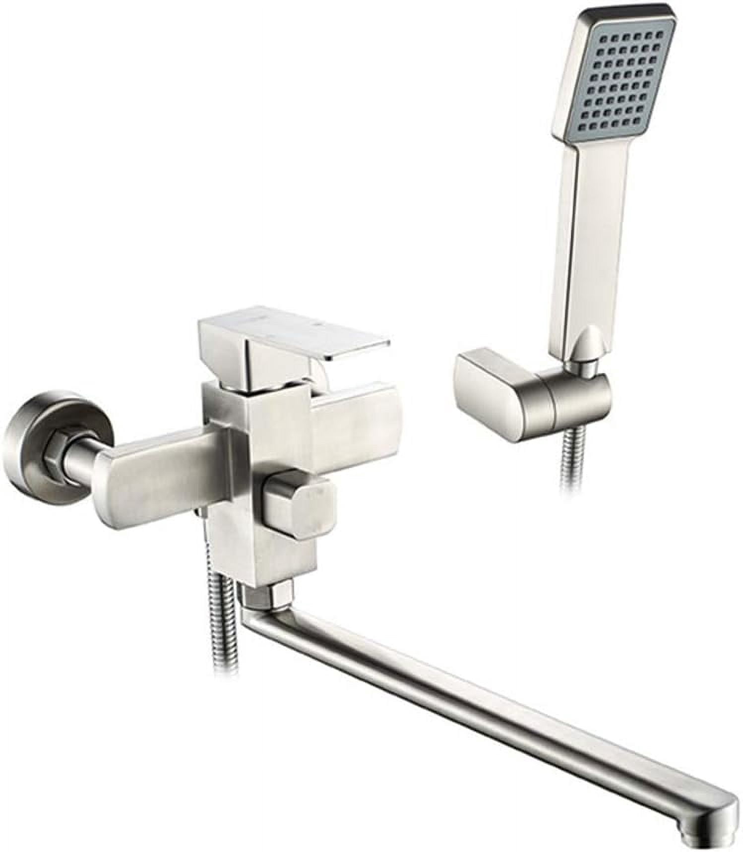Bath Shower Faucets Set, Bathtub Wall Mounted Faucet Water Mixer Tap with Hand Shower, Stainless Steel Bathroom Faucets,A
