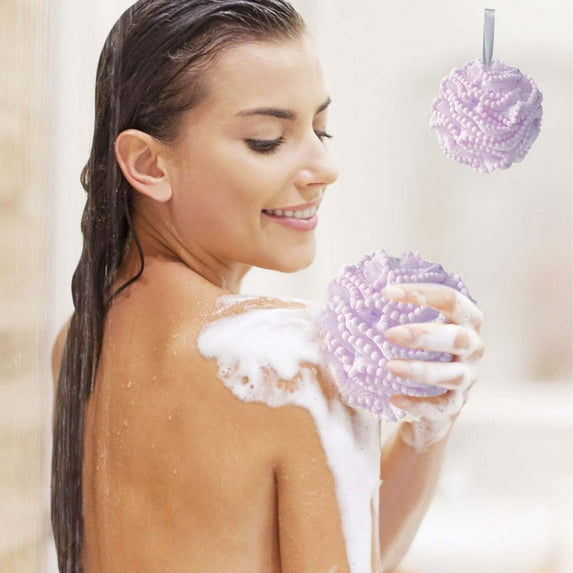 Bath Shower Loofah Sponge Pouf Body Wash Scrunchies | 80g Mesh Bath Puff | Soft Exfoliating Body Cleaner | 14cm Large Size | Gentle Skin Cleansing | Single Pack