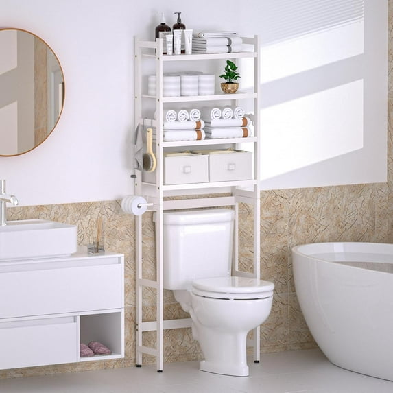 Bath & ShowerTupukom Over the Toilet Storage Shelf Over Toilet Bathroom Organizer Freestanding Space Saver Shelf for Bathroom Restroom Laundry Gifts for Mom,3-layer